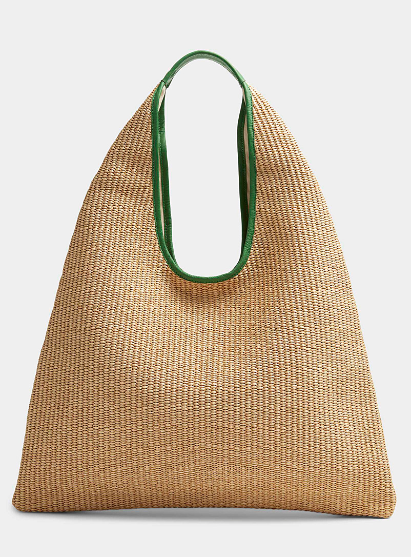 Sac De Plage Cabas Paille Femme Fille - Grand Fourre-Tout Léger Pour Shopping, Voyage Et Café D'Été