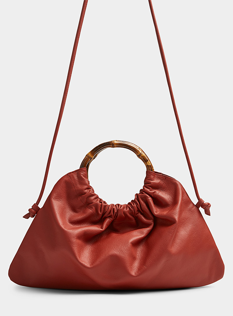 Arron Copper Circular-handle pleated bag for women