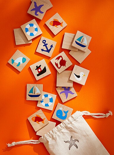 Ocean wooden memory game
