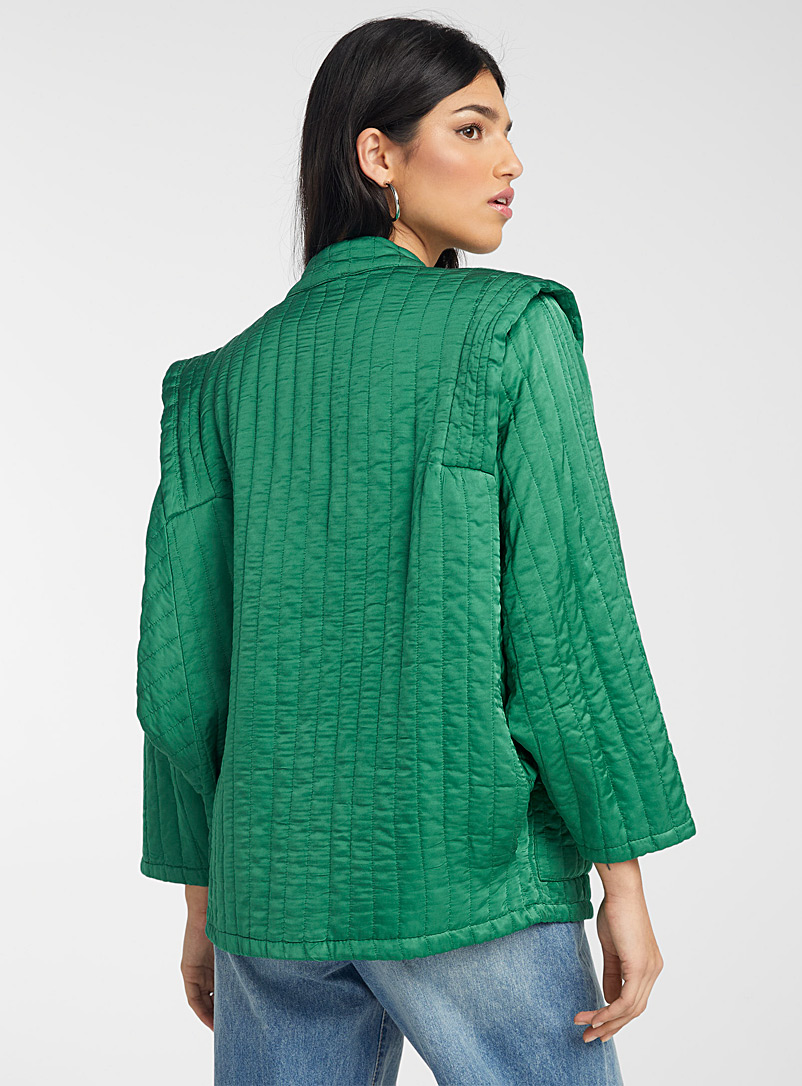 Icône Kelly Green Touch of silk kimono jacket for women