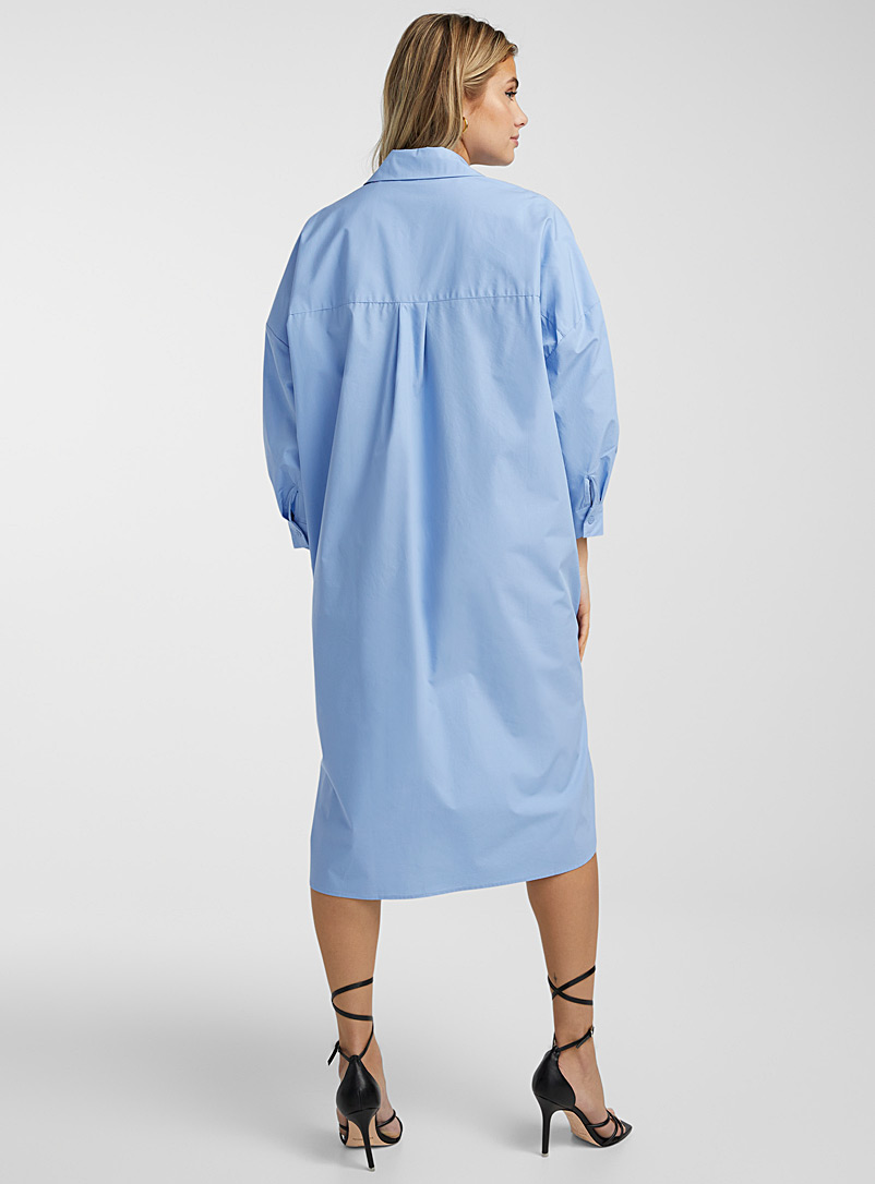 Icône Baby blue Oversized poplin shirtdress for women