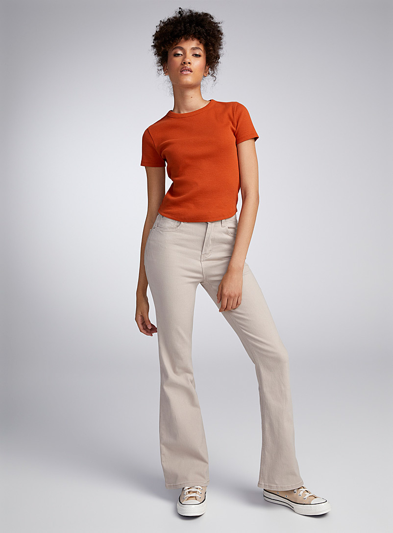 Twik Ecru/Linen Colourful bootcut jean for women