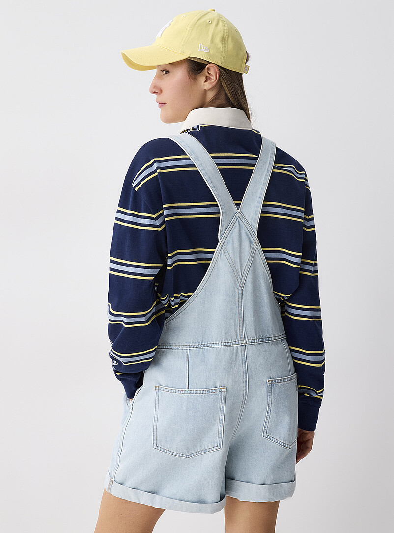 Twik Baby Blue Denim overall shorts for women