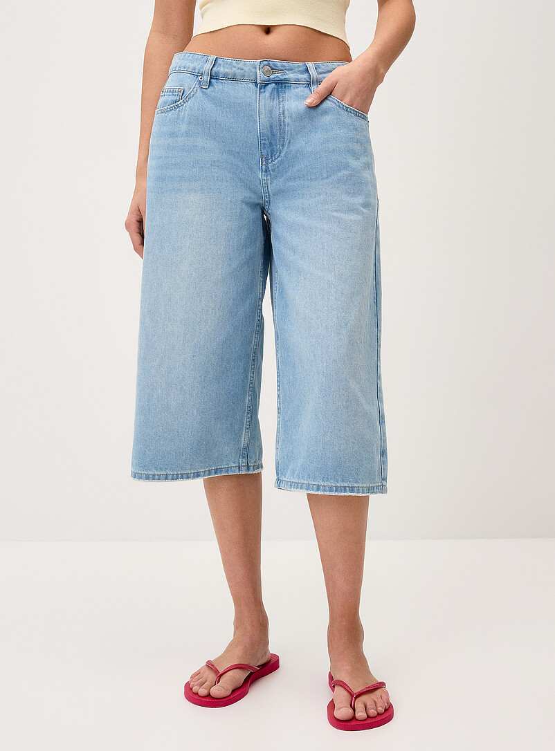 Twik Dark Wash Loose low-rise jort for women