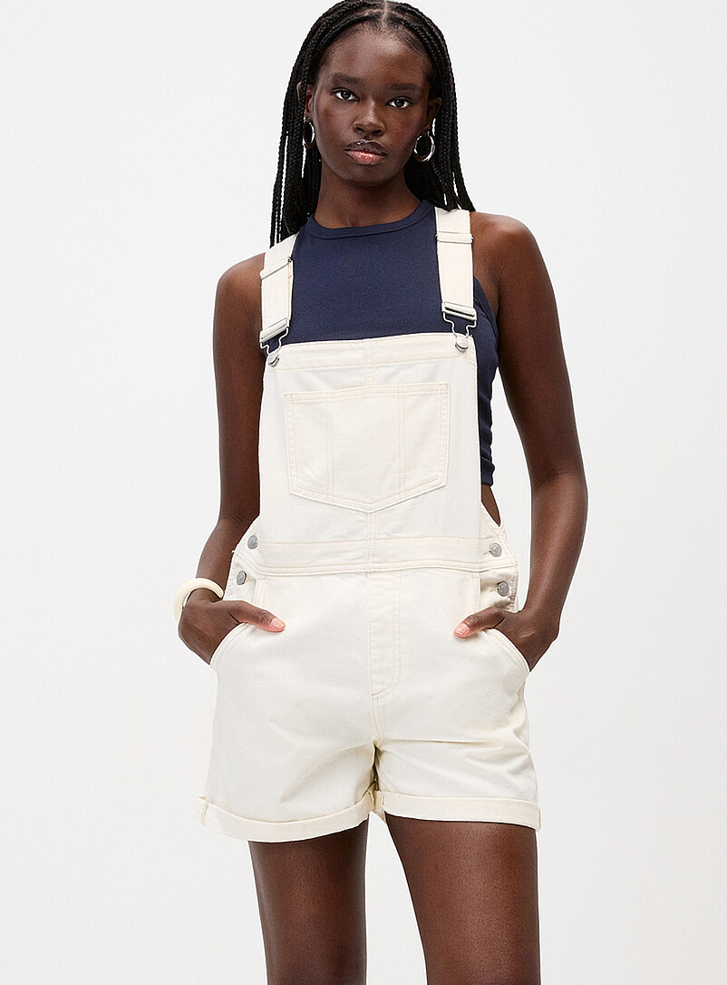 Denim overall shorts product image (primary)