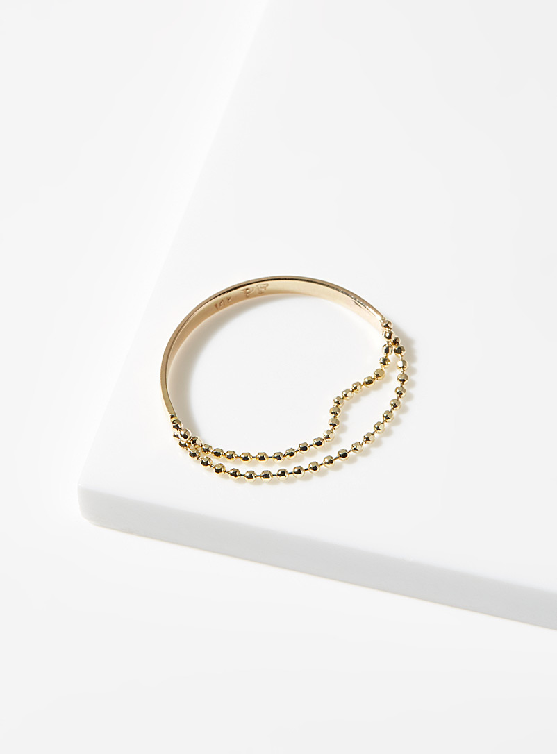 Poppy Finch: La bague or et chaînes de perles contrastées Assorti pour femme