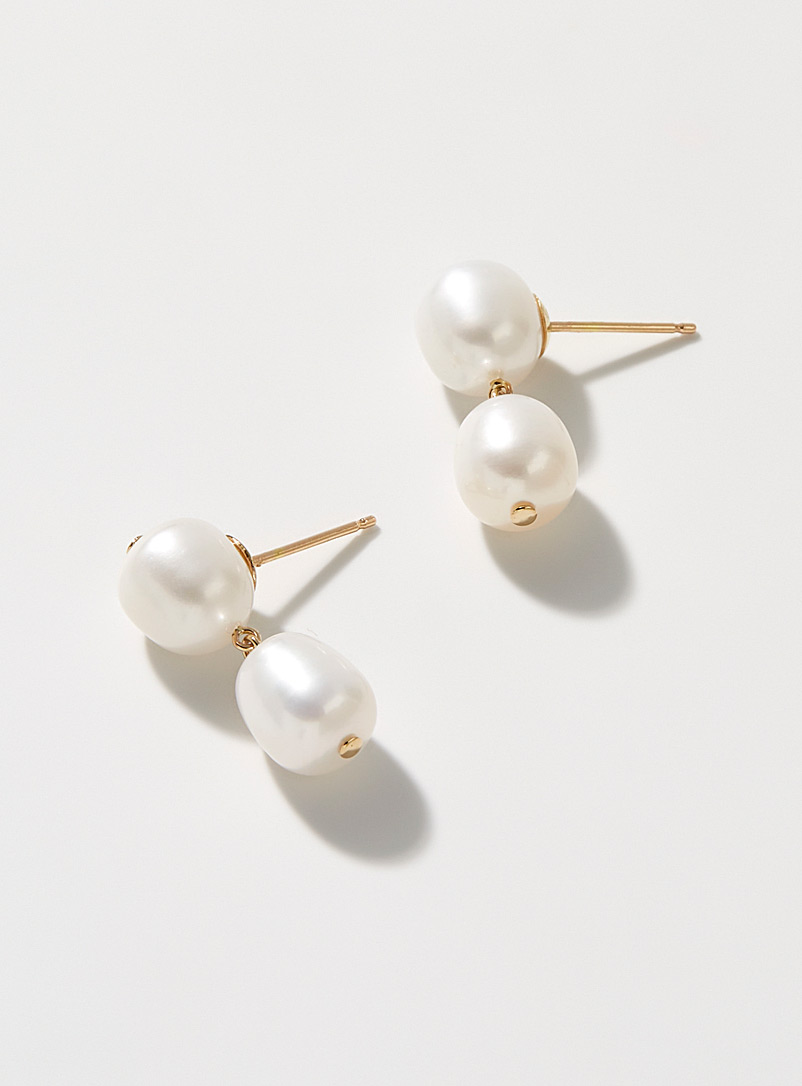 Poppy Finch Patterned Yellow Pendant pearls earrings for women