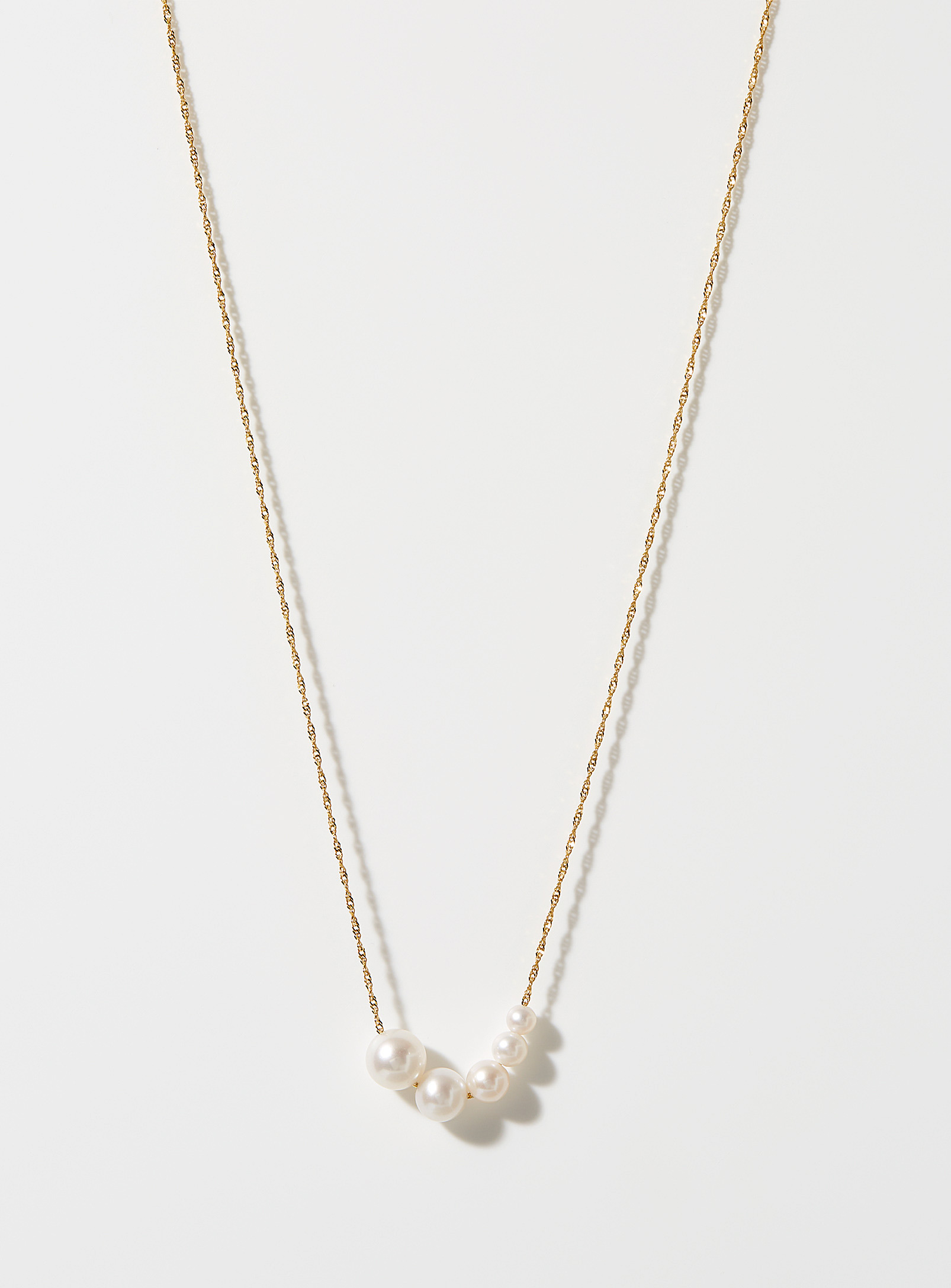 Poppy Finch Freshwater Pearls Twisted Chain In Patterned Yellow