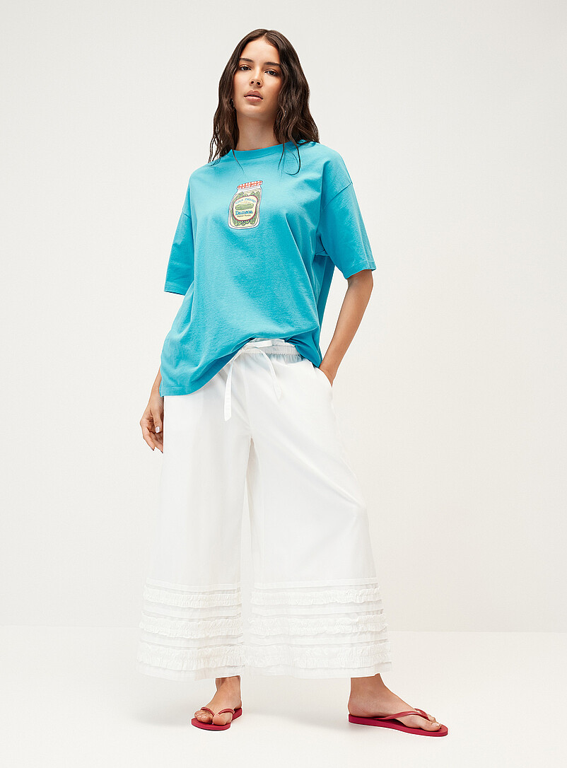 Damson Madder Baby Blue Girl Dinner loose T-shirt for women