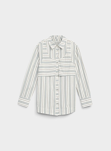 Layered camisole effect poplin shirt