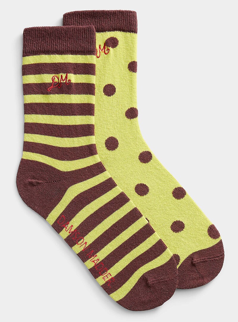 Stripe and polka dot socks Set of 2 product image (primary)