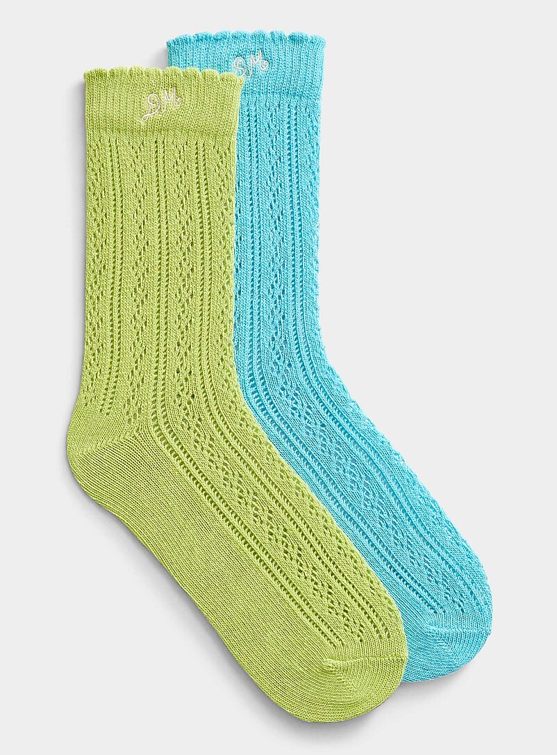 Pointelle-knit socks Set of 2 product image (primary)
