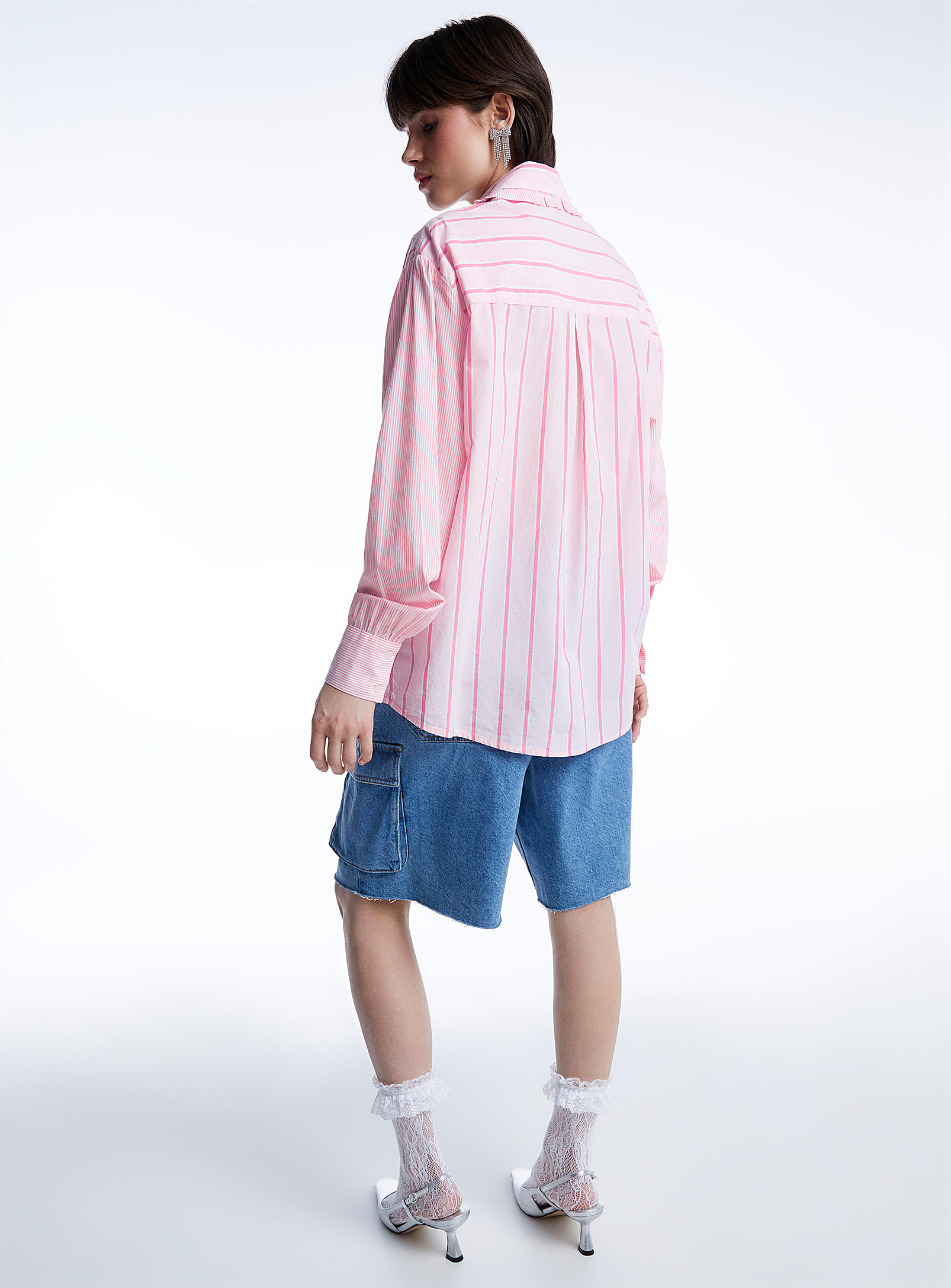 Damson Madder - La chemise rose rayures et frisons