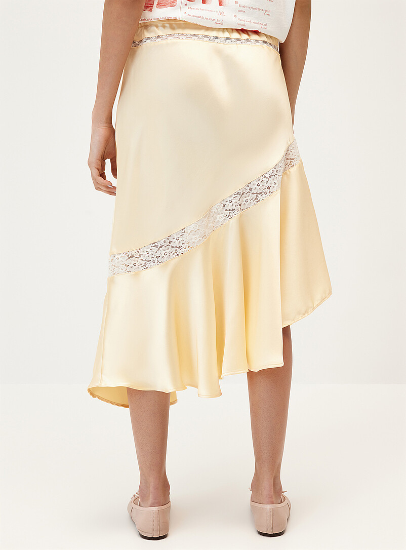 Asymmetrical satin-lace midi skirt product image 3