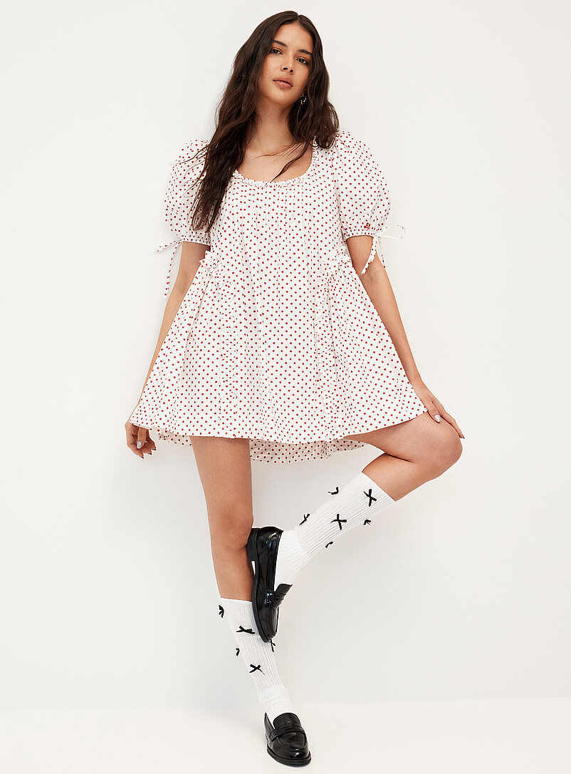 Meri red polka dots minidress product image (primary)