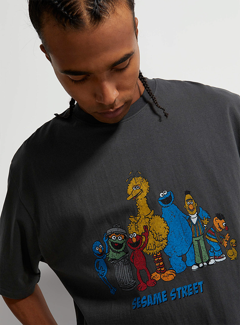 Le 31 Grey Sesame Street T-shirt for men