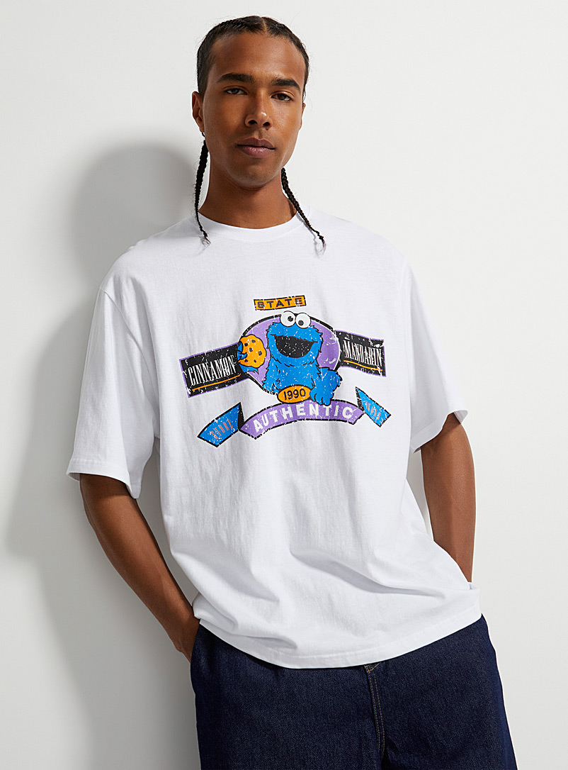 Le 31 White Cookie Monster T-shirt for men