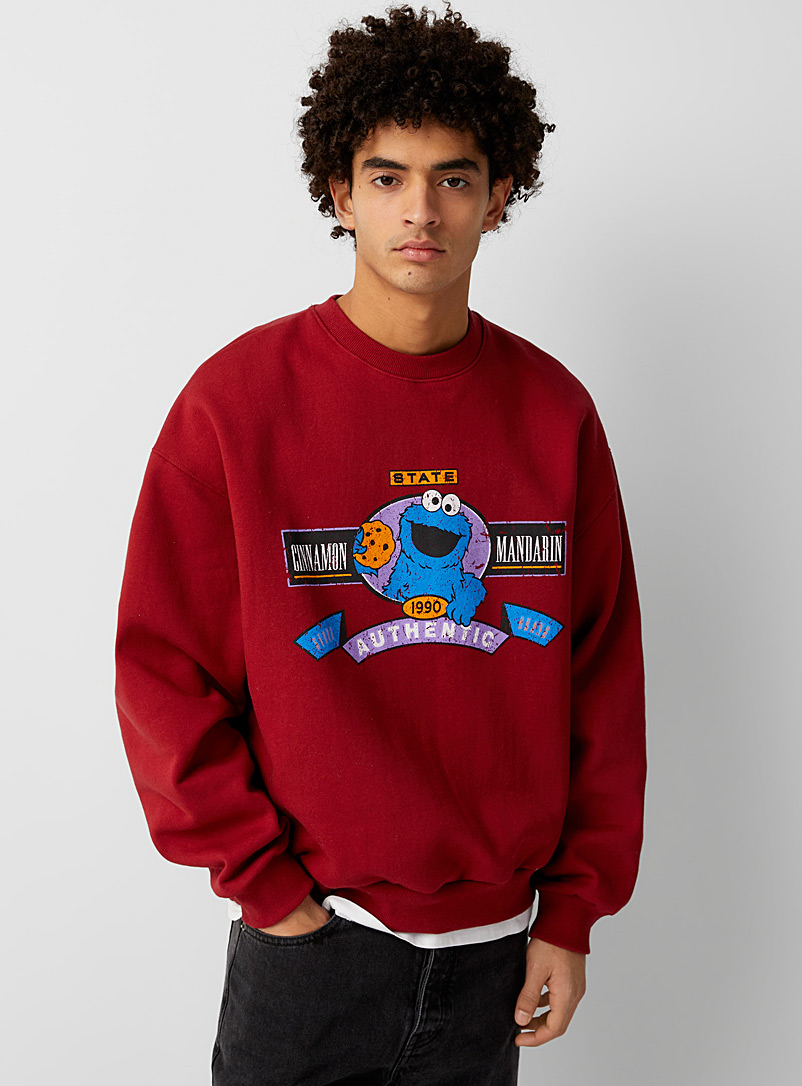 Le 31 Red Cookie Monster sweatshirt for men