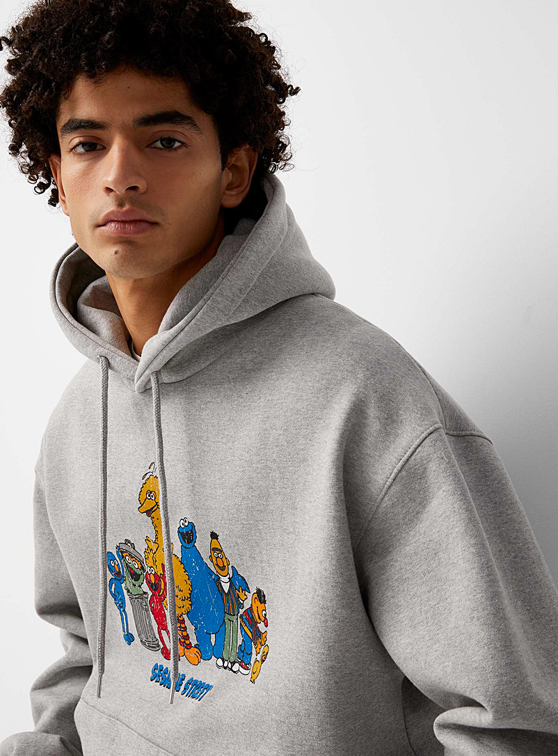 Le 31 Grey Sesame Street hoodie for men