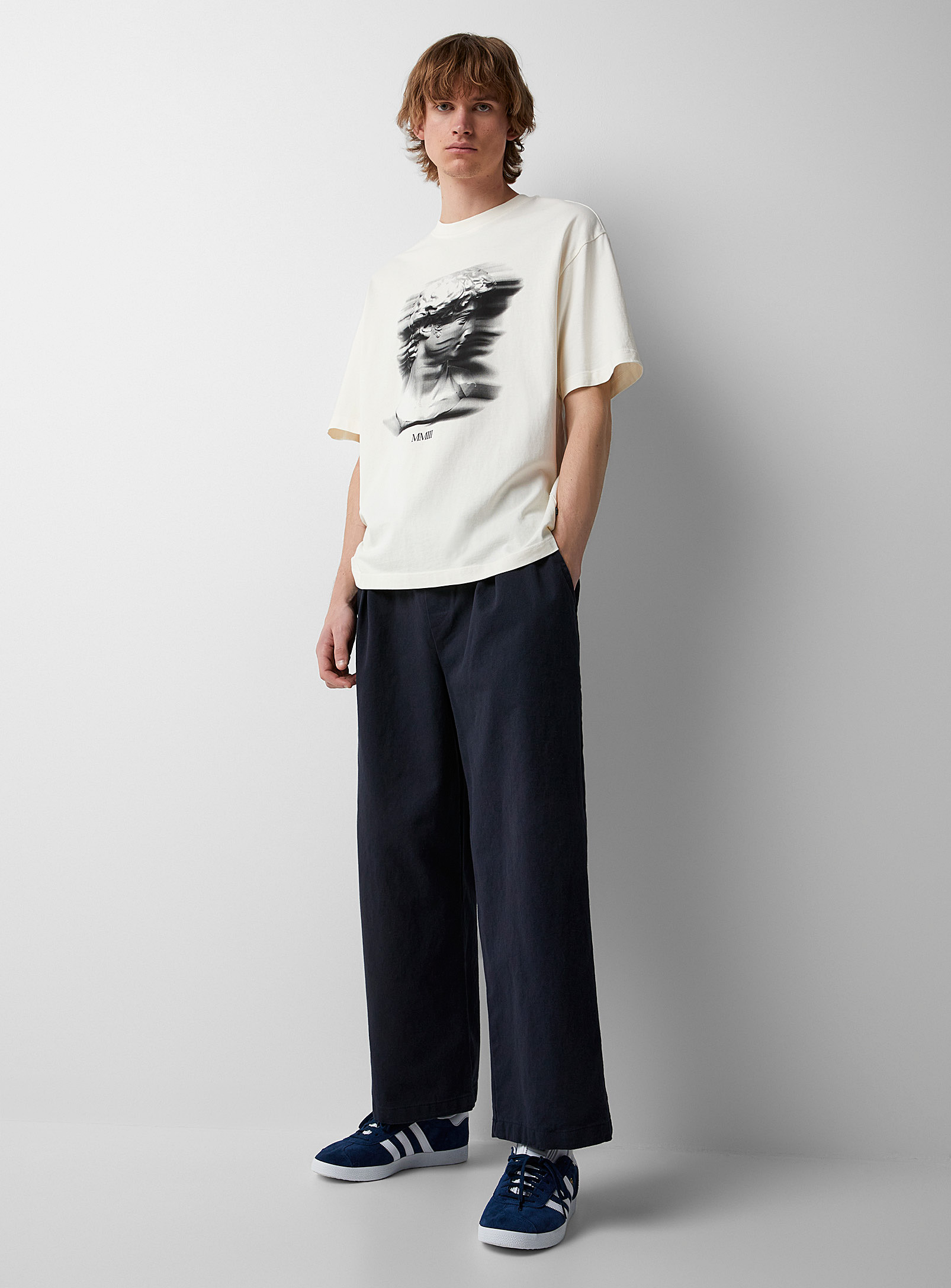 Djab Drawstring-waist Pleated Pant Relaxed Fit In Marine Blue