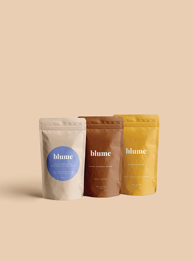 Blume: Les mélanges à latté curcuma, cacao et lavande Ensemble de 3 Assorti pour femme