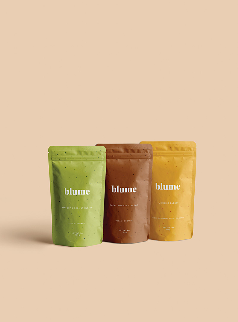 Blume: Les mélanges à latté curcuma, cacao et matcha Ensemble de 3 Assorti pour femme