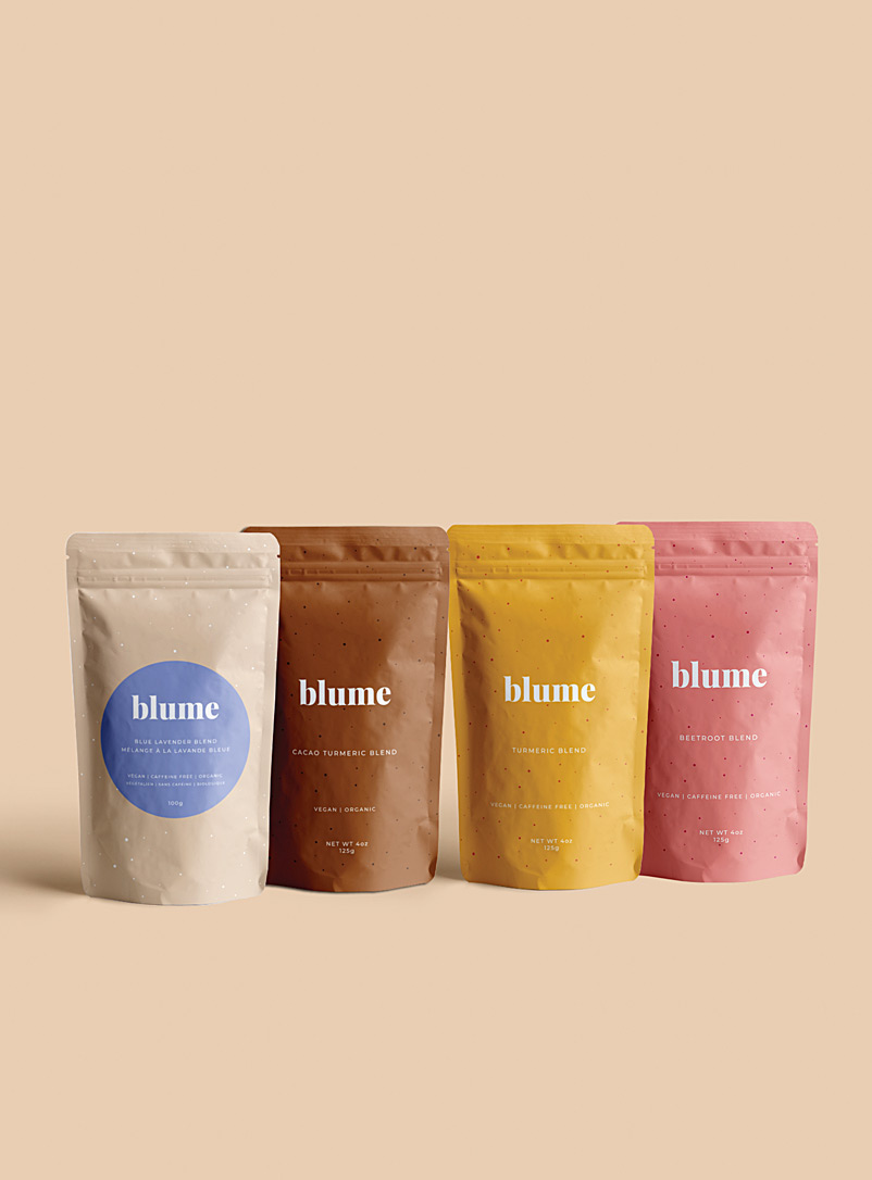 Blume: Les mélanges à latté curcuma, cacao, lavande et betterave Ensemble de 4 Assorti pour femme