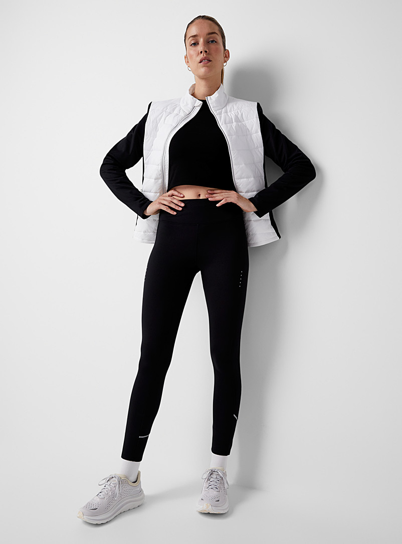 I.FIV5 Black Side-panelled brushed jersey legging for women