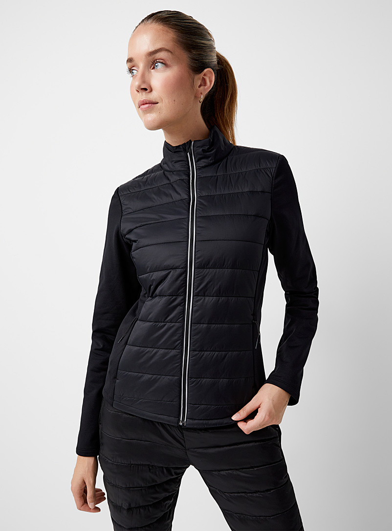 I.FIV5 Black Semi-quilted brushed jersey jacket for women