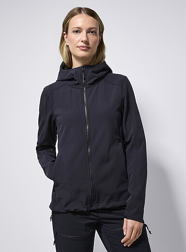 Grid fleece-lined soft-shell jacket | I.FIV5 | Women's Rain Jackets ...