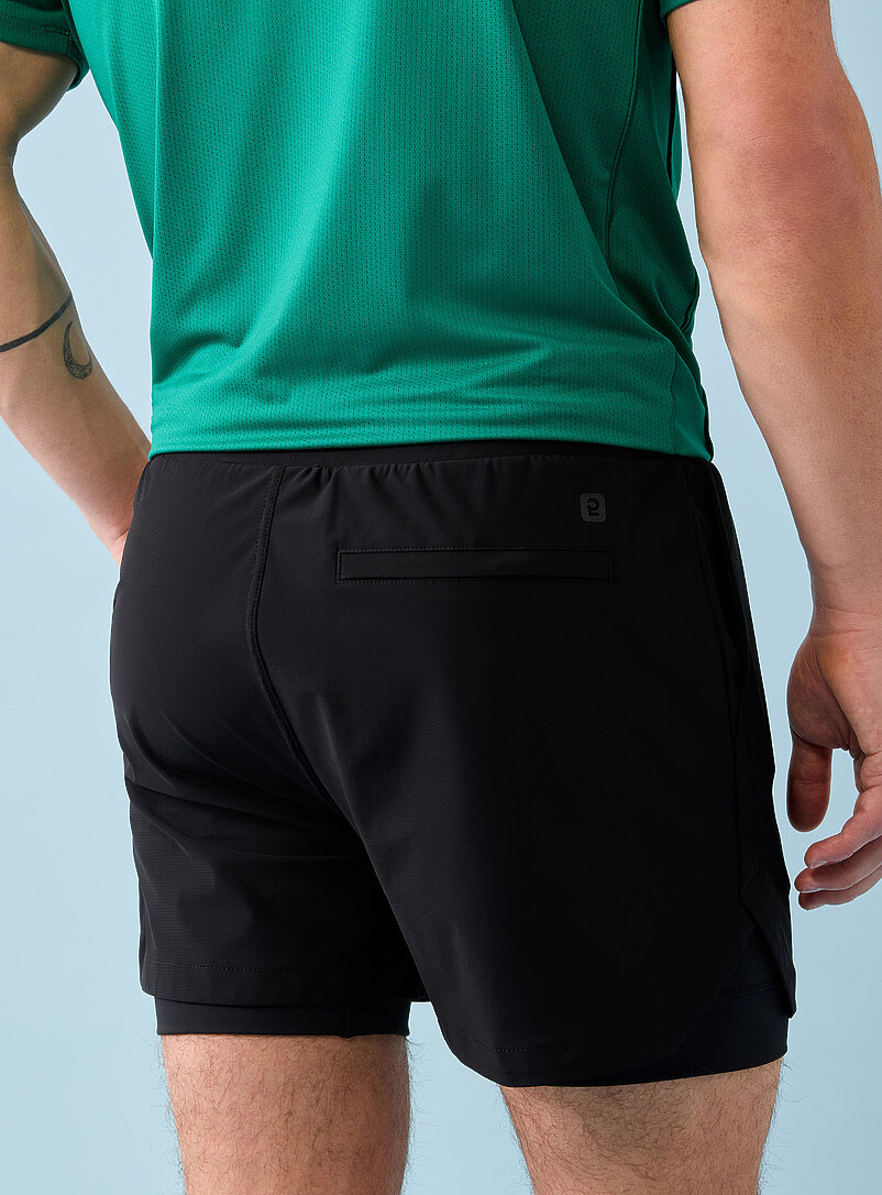 I.FIV5: Le short jersey extensible cuissard int&eacute;gr&eacute; Longueur 4,5 po Bleu marine - Bleu nuit pour homme