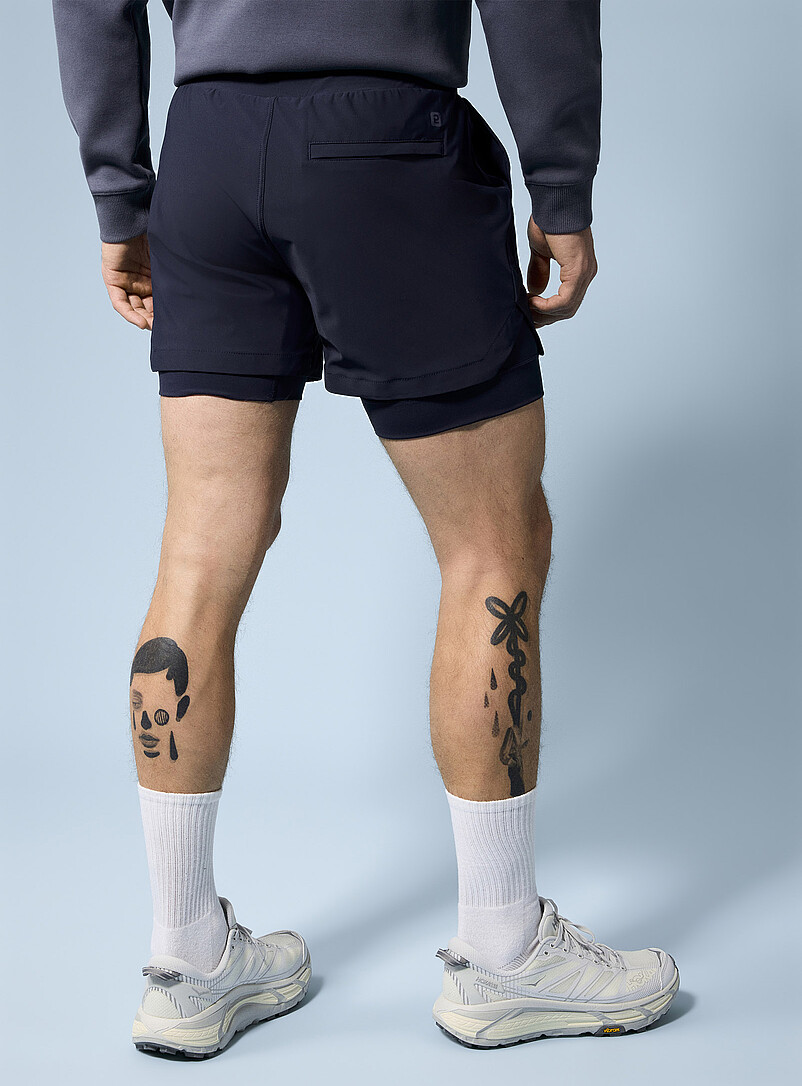 I.FIV5: Le short jersey extensible cuissard int&eacute;gr&eacute; Longueur 4,5 po Bleu marine - Bleu nuit pour homme