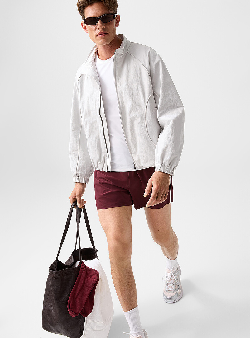 I.FIV5: Le short extensible lis&eacute;r&eacute; sans dessous Longueur 4,5 po Bourgogne pour homme