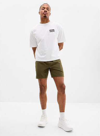 Minimalist stretch short with no undergarments 7" length