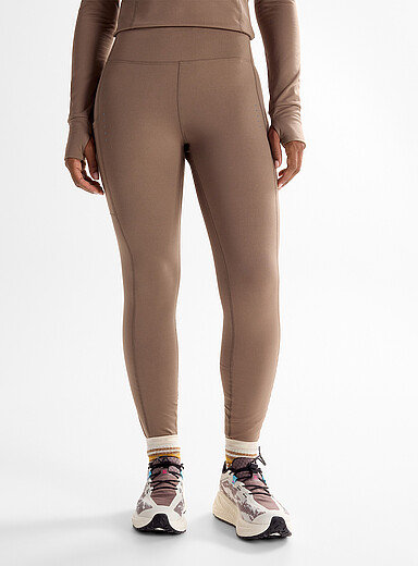 I.FIV5 Brown Brushed polar-fleece-lined legging Length : 28.5" for women