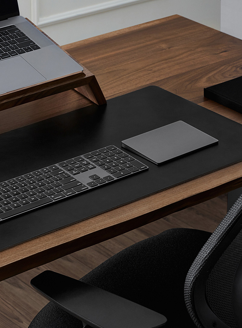 Table de bureau en imitation cuir texturé