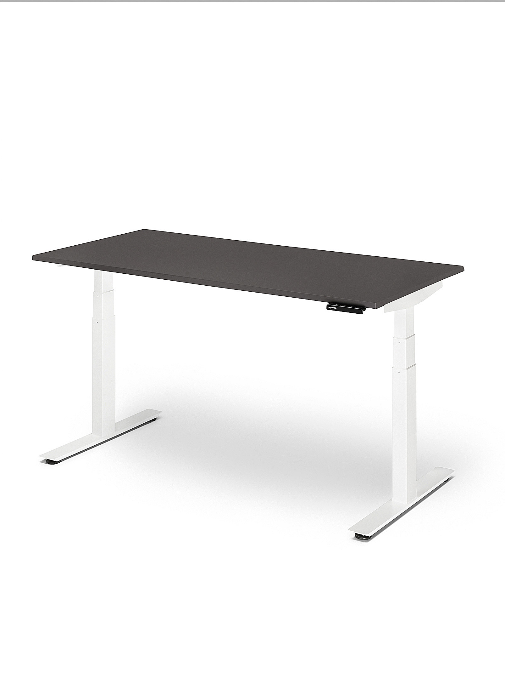 Ergonofis Shift 2.0 White Base Sit-stand Desk In Dark Grey