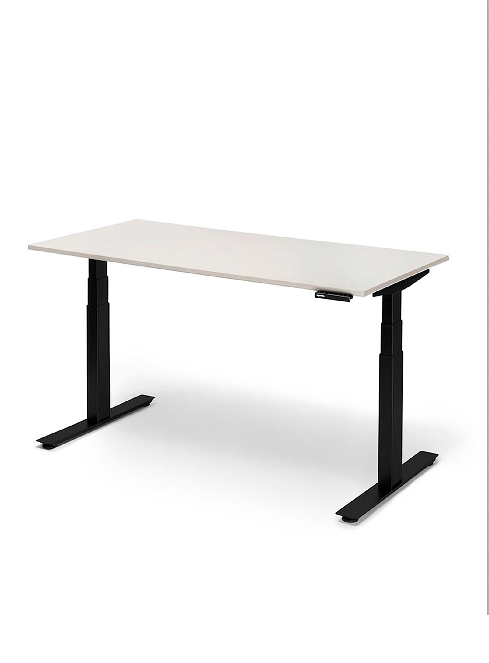 Ergonofis Shift 2.0 Black Base Sit-stand Desk In Light Grey