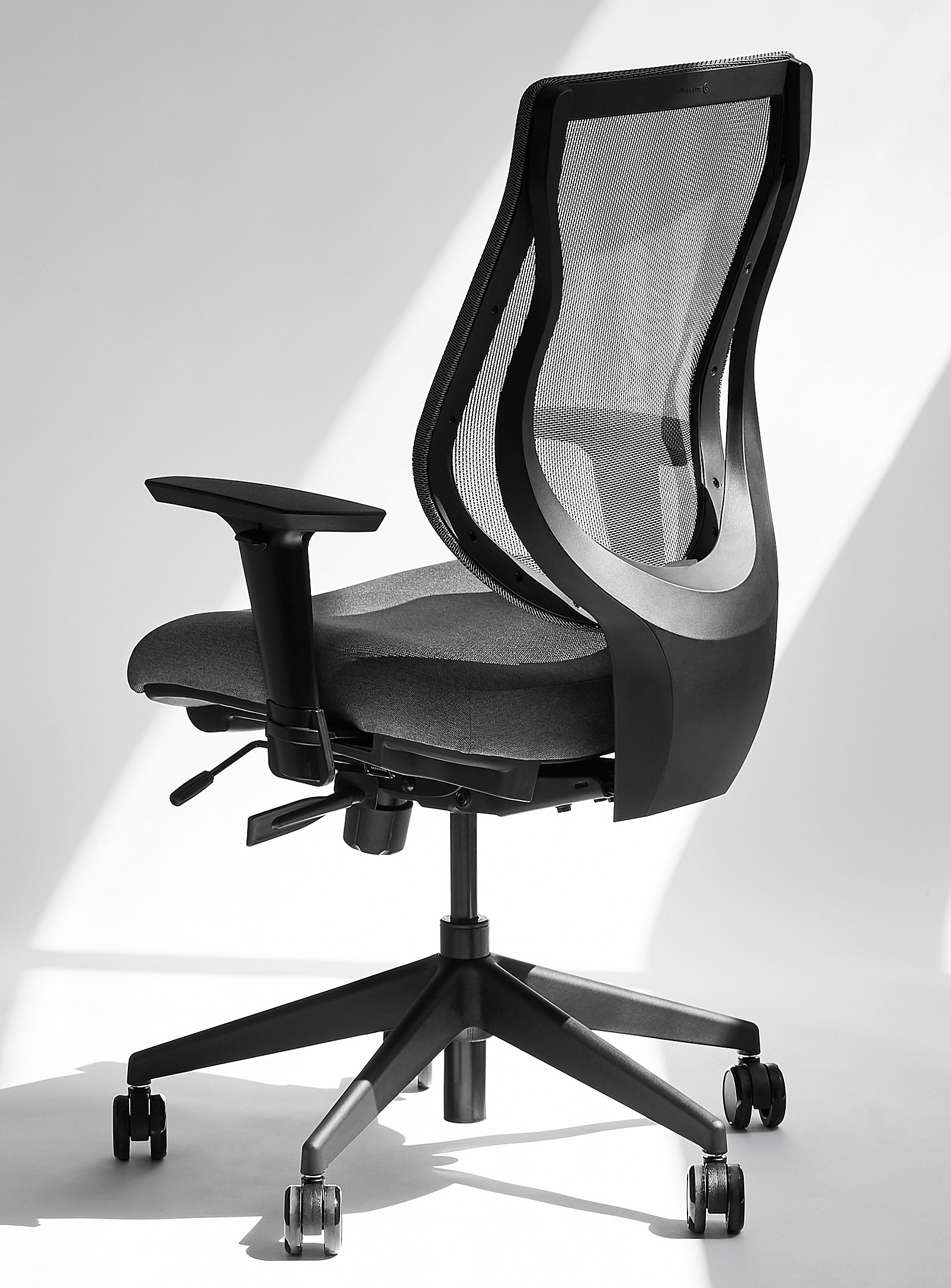 Ergonofis Youtoo Ergonomic Chair With Fabric Seat Black Base In Dark Grey