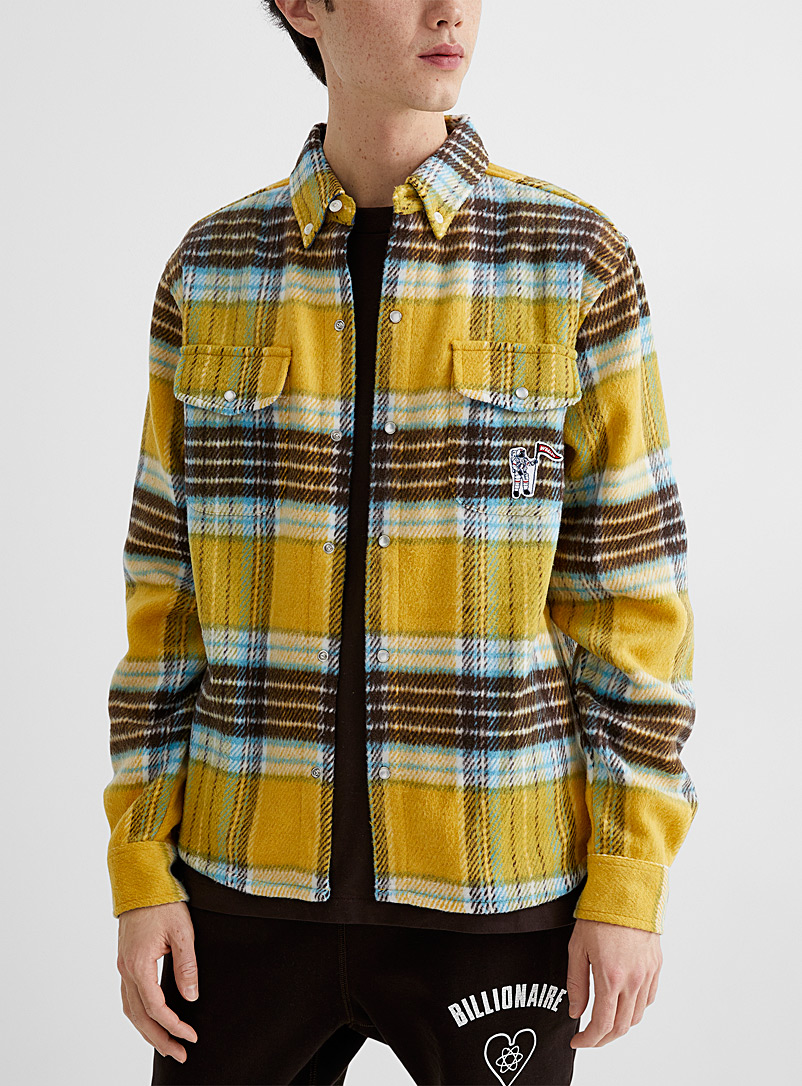 Billionaire Boys Club Patterned Brown Wealth checkered overshirt for men