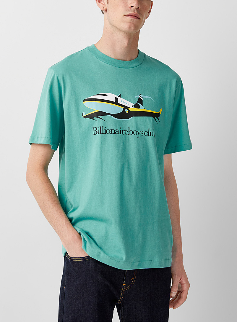 Billionaire Boys Club: Le t-shirt imprimé jet privé Vert pour homme