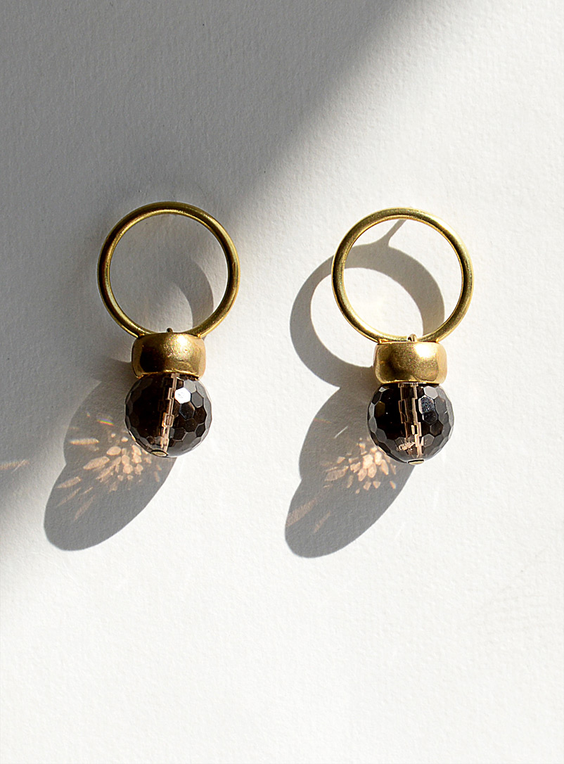 Michelle Ross Brass Sun stones Leo earrings