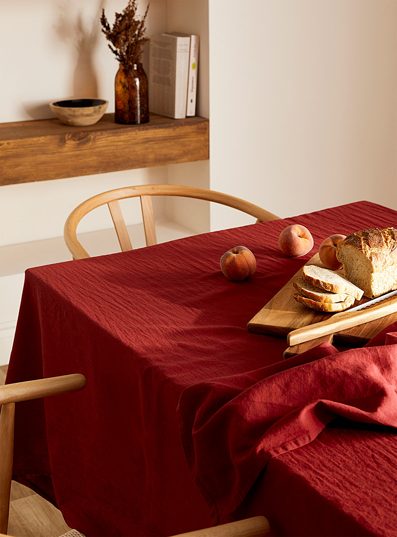 Simons Maison Ruby Red Cherry red cotton and inen tablecloth