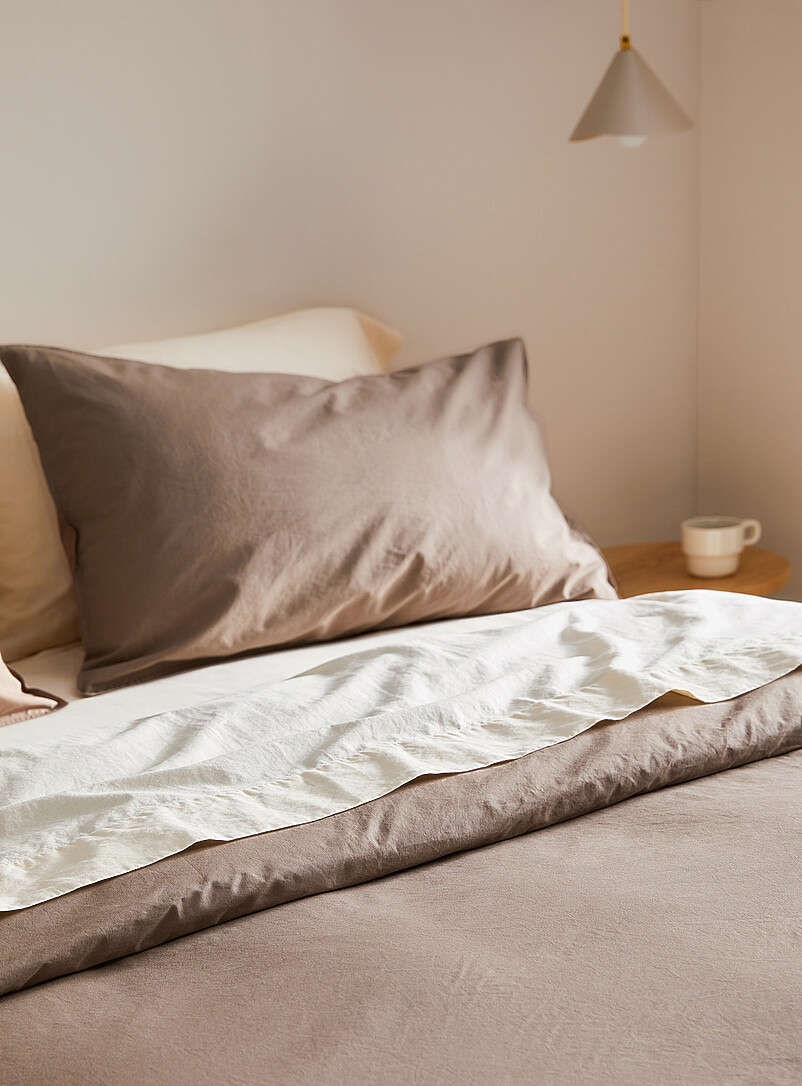 Simons Maison Khaki Solid pure organic cotton duvet cover set