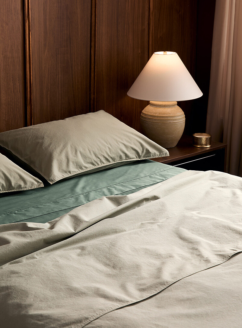 Simons Maison: L'ensemble housse uni pur coton biologique Vert pistache - Menthe