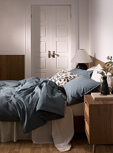 Solid pure organic cotton duvet cover set