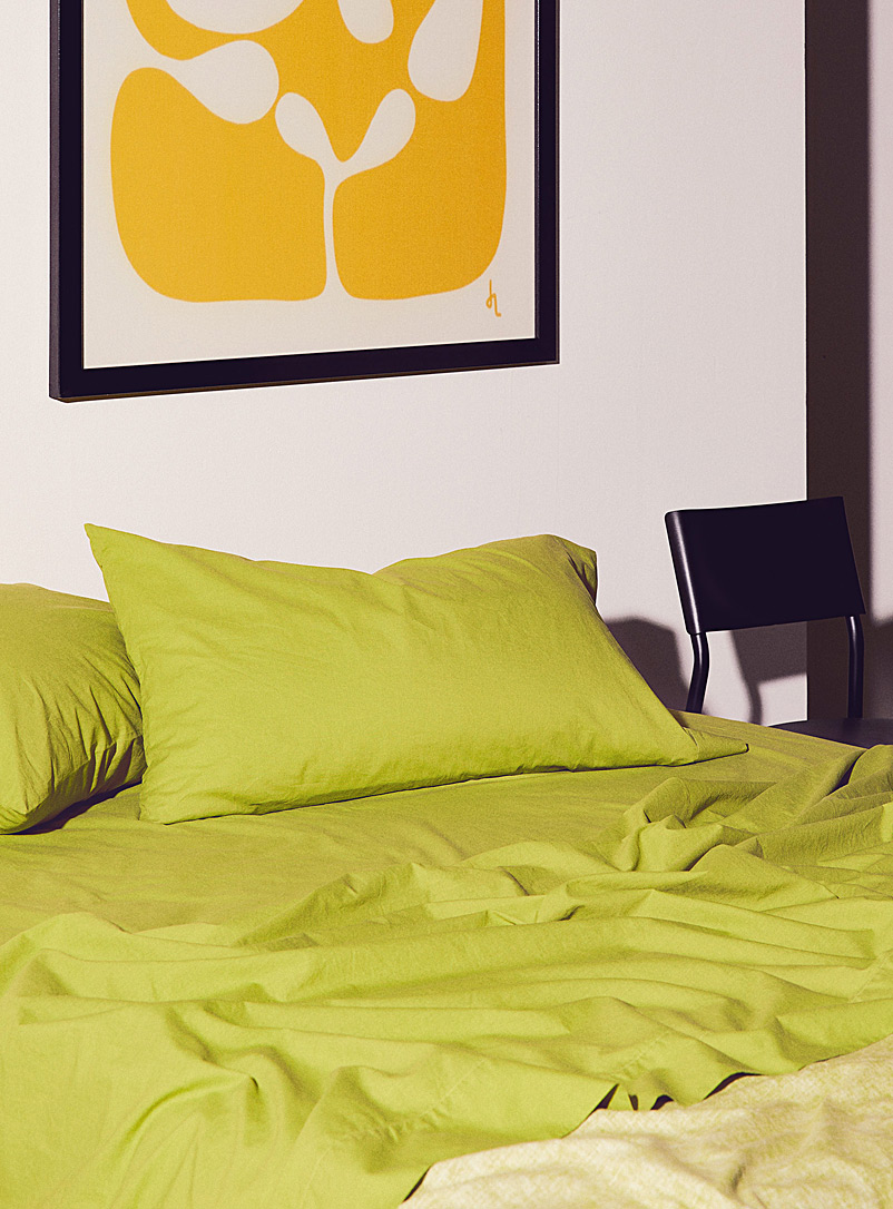 Simons Maison Green Saturated pigmentation organic cotton sheet set Fits mattresses up to 16 in