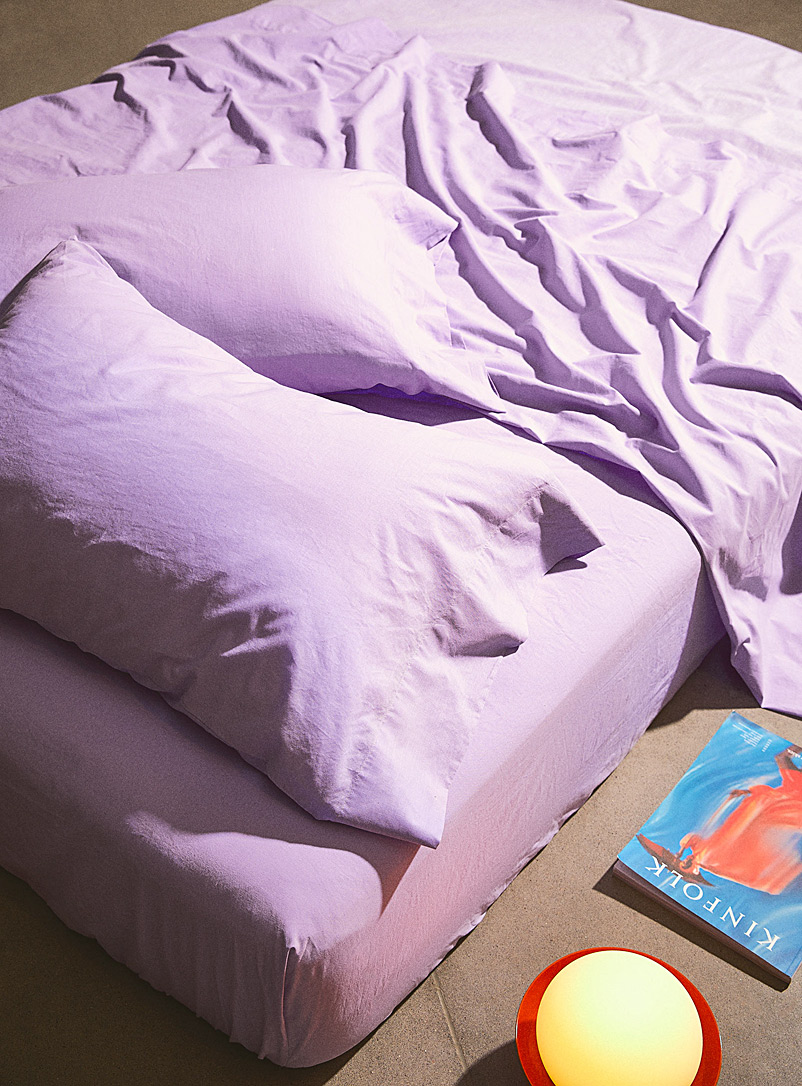 Simons Maison Mauve Saturated pigmentation organic cotton sheet set Fits mattresses up to 16 in