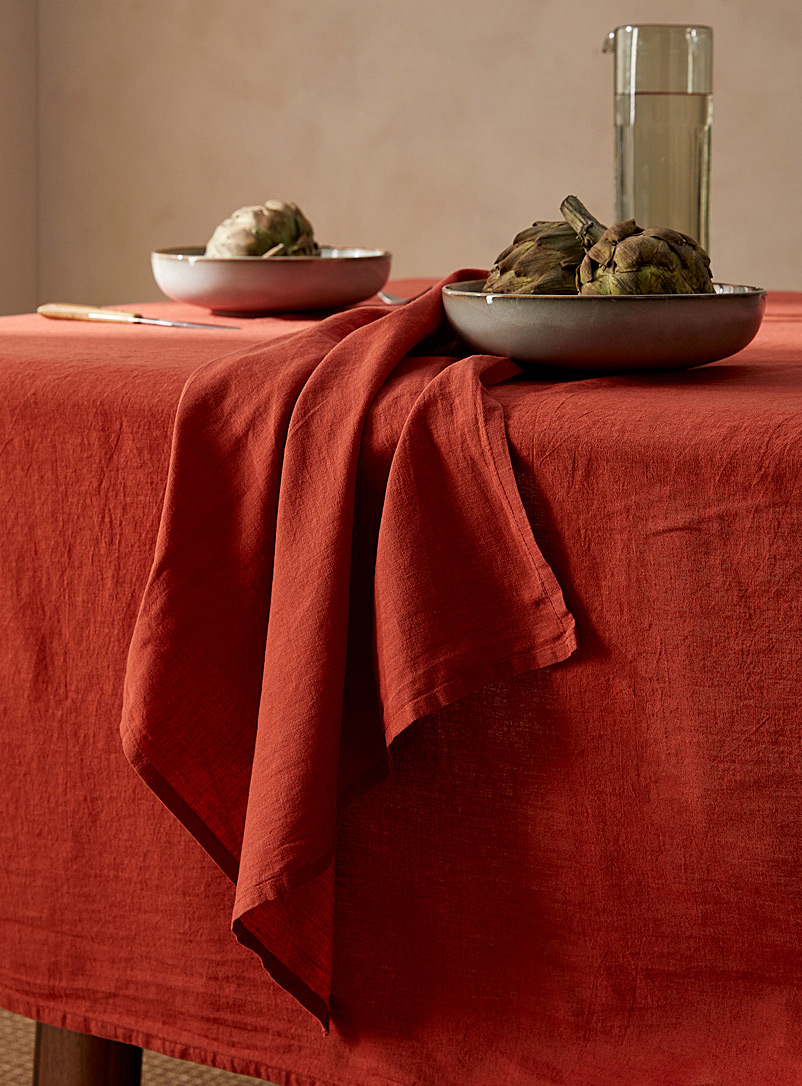Simons Maison: La serviette de table coton et lin paprika Cuivre rouille