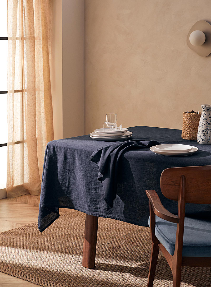 Simons Maison Marine Blue Navy cotton and linen tablecloth